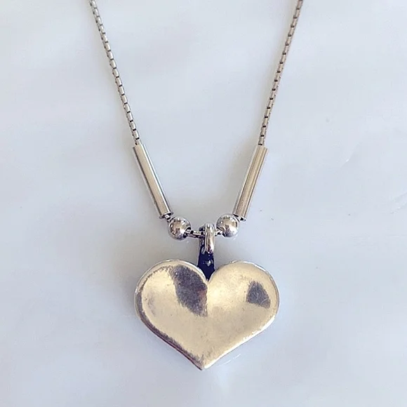 Silpada 925 Sterling Textured Hammered Heart Wheat Necklace N1727